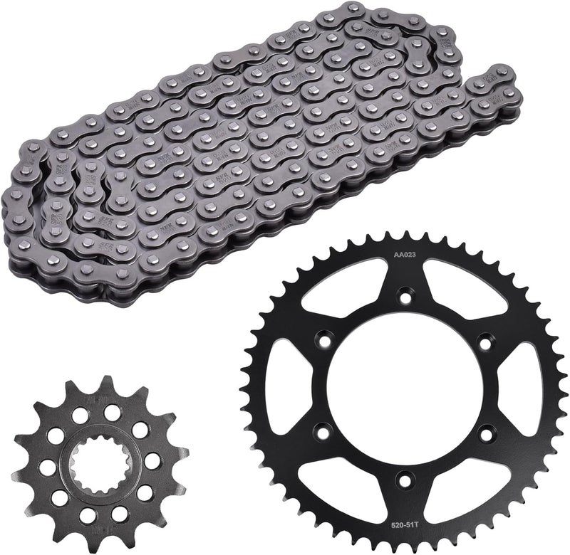 YIPEDISC Chain and Sprocket Kit Front 14T Rear 51T 520 Chain 118Links Carburizing Steel Fit for KT/M 250 SX-F Racing 2015-2025 350 SX-F 2020-2024 for Husqvarna 250 FC 2017-2023 - Image 1